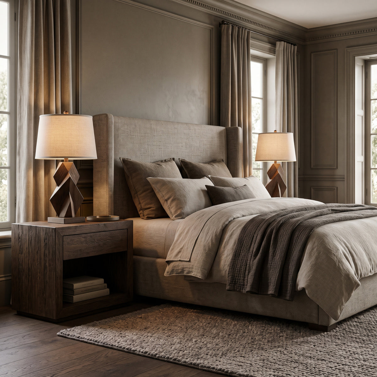 Modern European furniture - Wood Grain Table Lamps (2) - www.oroa.com