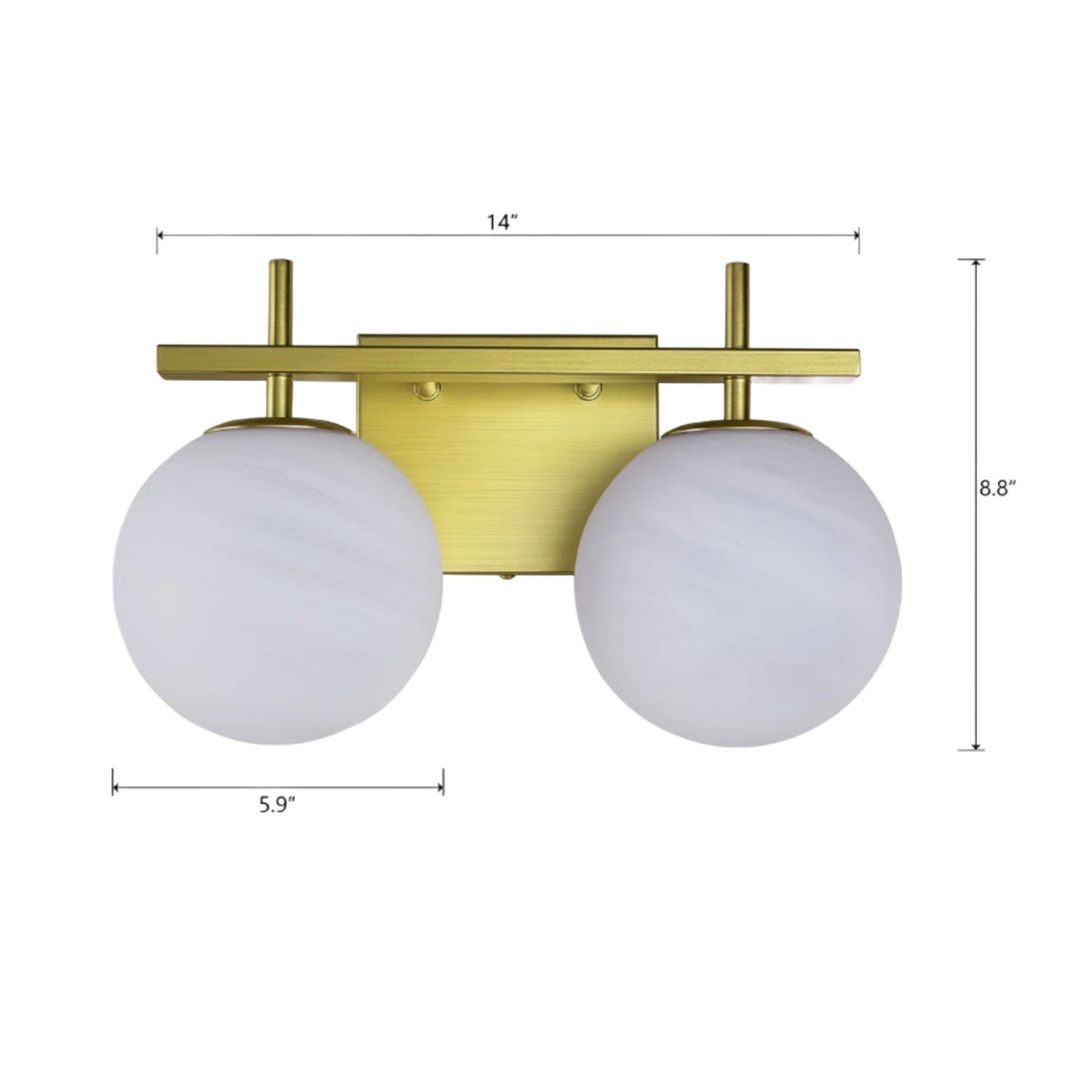 2‑Light Globe Vanity Wall Lamp | OROA