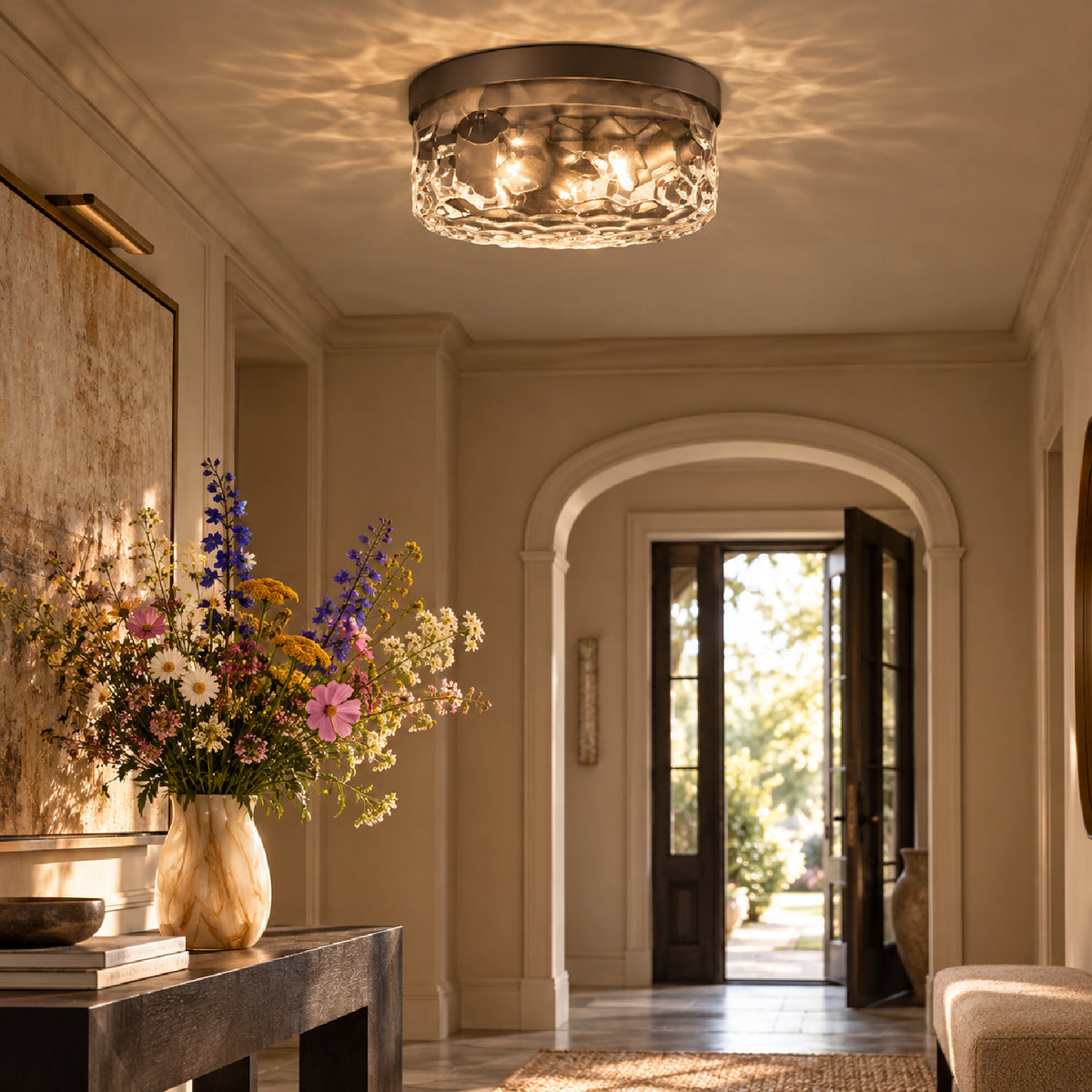 Modern Metal Glass Ceiling Lamp by OROA