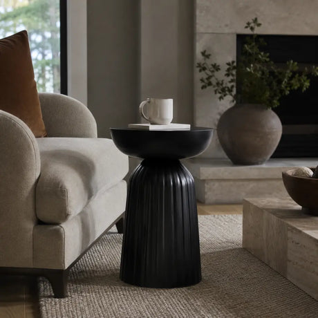 Black Wooden Accent Table - OROA