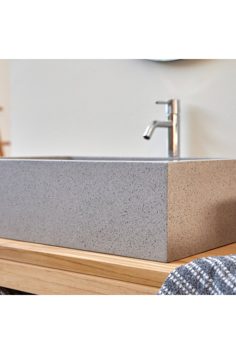 Gray Terrazzo Bathroom Sink | Tikamoon Pegase | OROA.COM