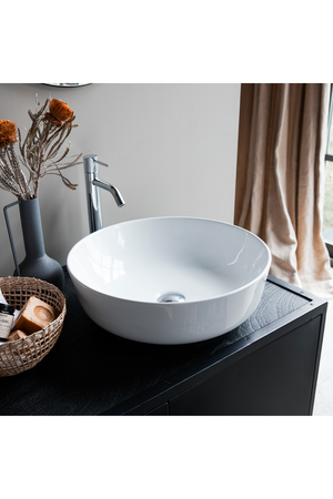 Round Ceramic Bathroom Sink | Tikamoon Luna | OROA.COM