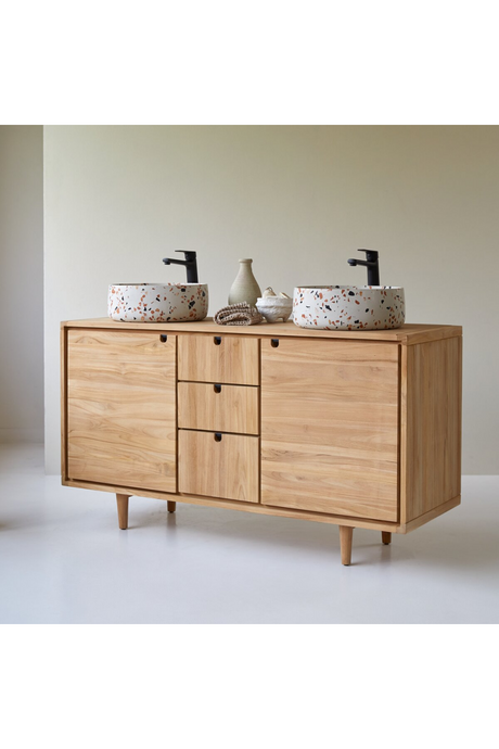   Teak Double Bathroom Vanity | Oroa.com