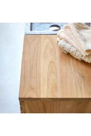 Solid Teak and Marble Vanity Unit | Tikamoon Slats | Oroa.com