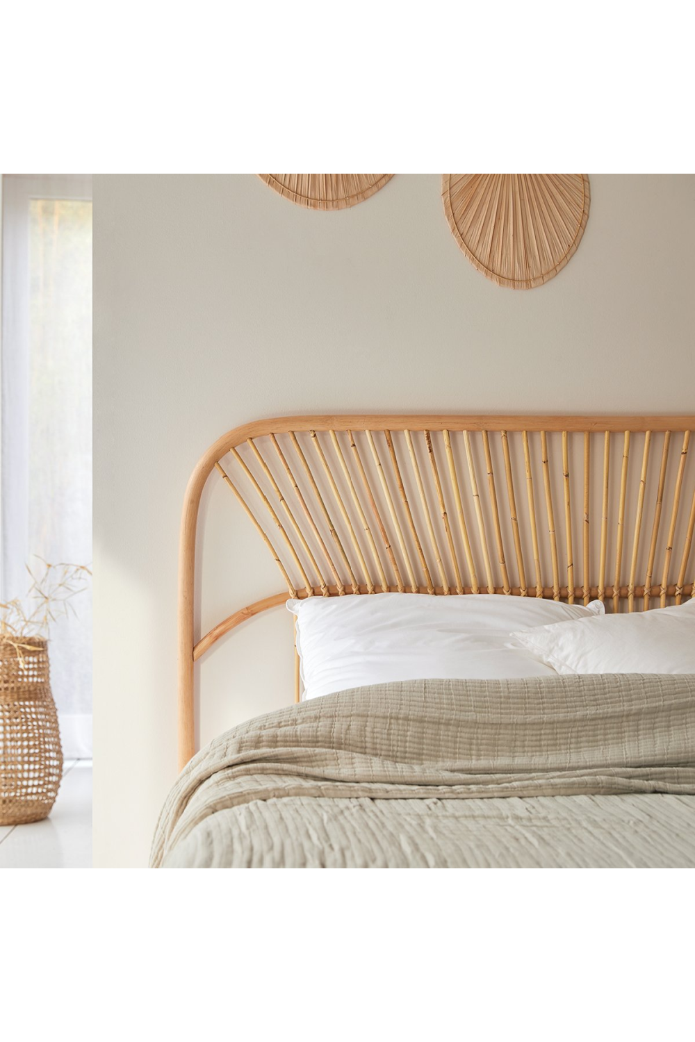 Rattan Queen Headboard 63" | Tikamoon Colette | OROA.COM