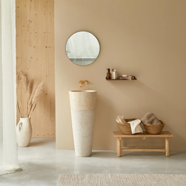 Cream Marble Conical Sink | Tikamoon Koni | OROA.COM