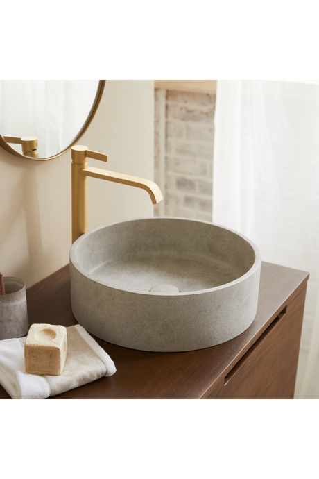 Round Concrete Bathroom Sink | Tikamoon Gina | OROA.COM