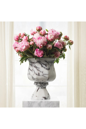 White Marble Pedestal Vase | Eichholtz Bennington | Oroa.com