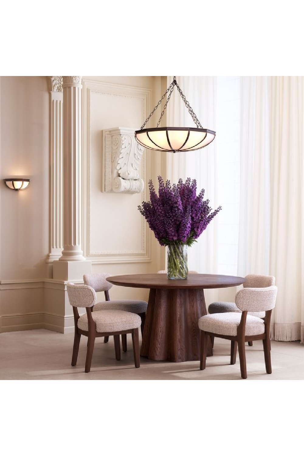 Oak Veneer Column Dining Table | The Met x Eichholtz | Oroa.com