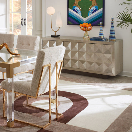 Nickel-Plated Faceted Sideboard | Jonathan Adler Talitha | Oroa.com