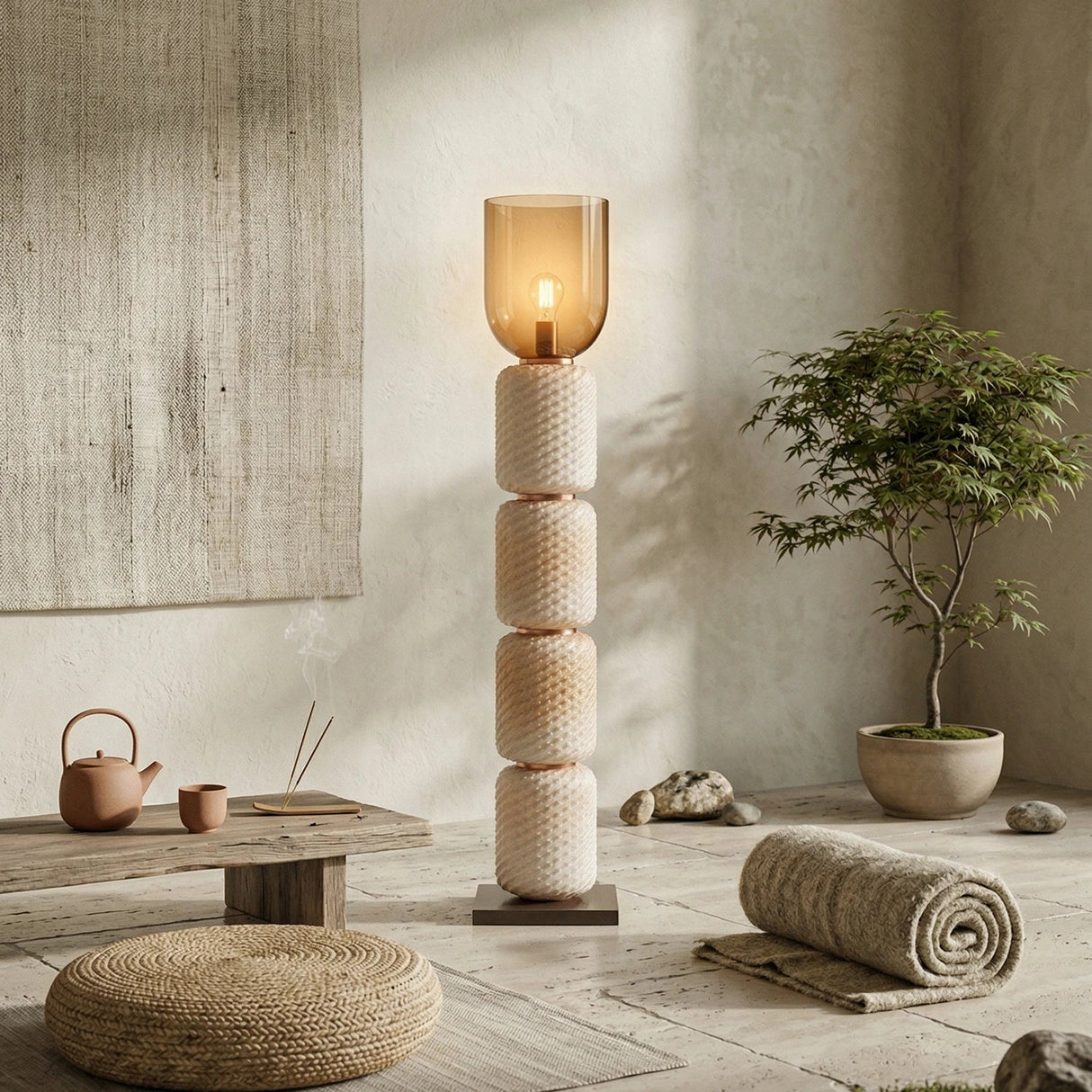 Tiered Column Glass  Floor Lamp - OROA