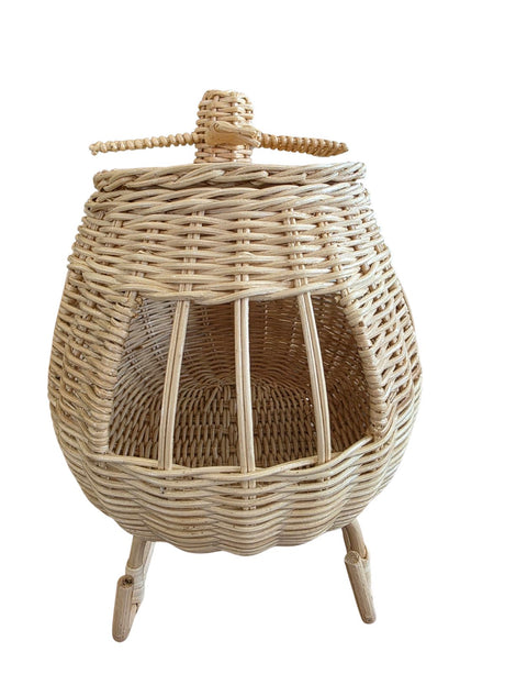 Rattan Toy Helicopter | Montessori Airplane Nursery Decor