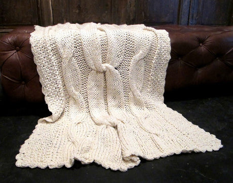 White Merino Wool Knot Throw Blanket | Homelosophy Knot