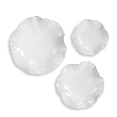 Ceramic Flowers Indoor/Outdoor Wall Decor Set (3) | Uttermost Abella