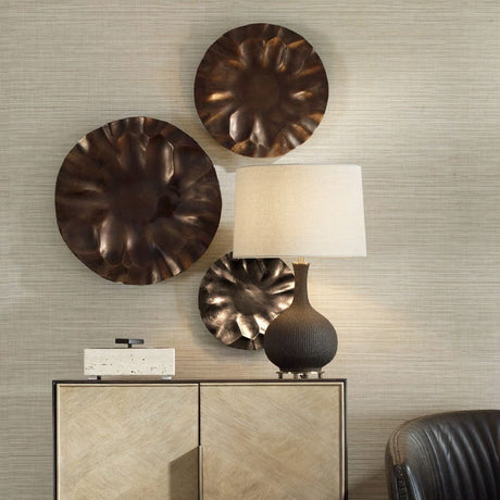 Aluminum Discs Indoor/Outdoor Wall Decor Set (3) | Uttermost Peonia