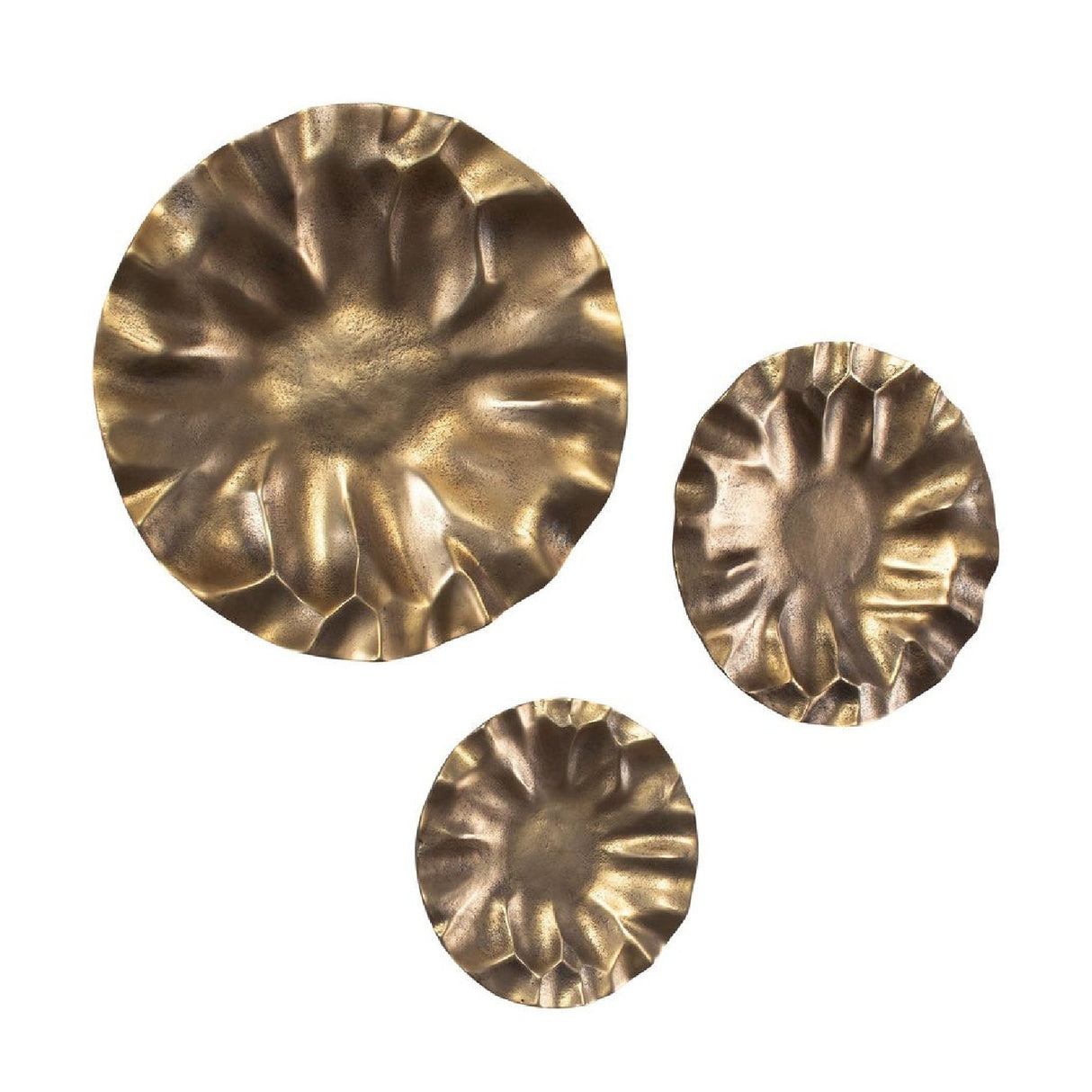 Aluminum Discs Indoor/Outdoor Wall Decor Set (3) | Uttermost Peonia