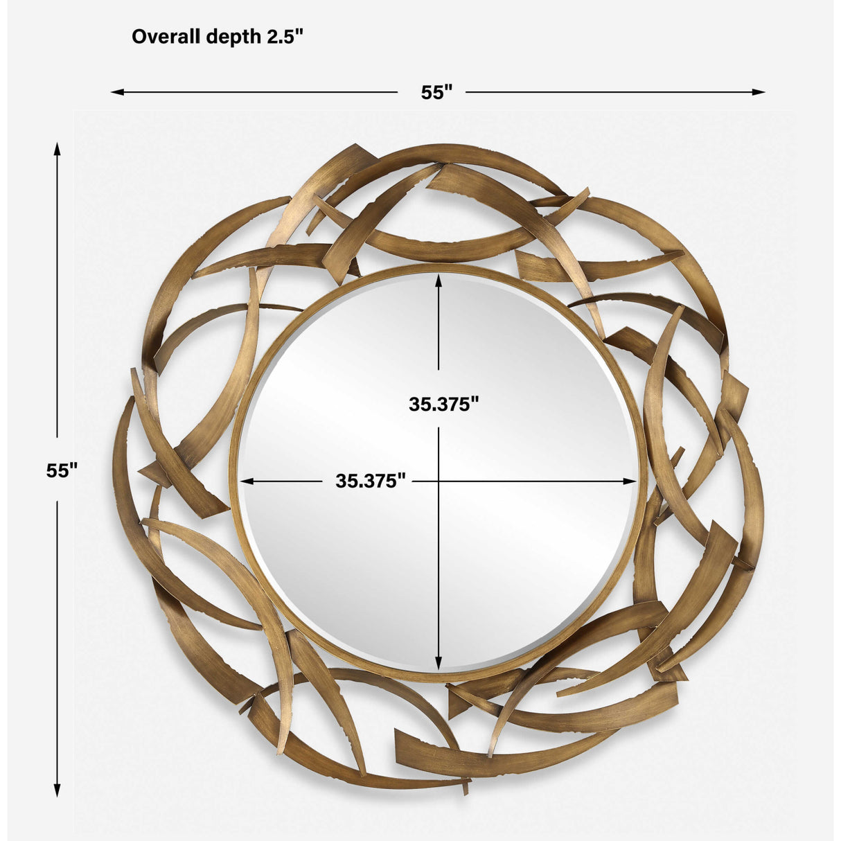 Modern European furniture - Bronze Framed Round Mirror - www.oroa.com