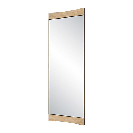 Modern European furniture - Curved Travertine Wall Mirror - www.oroa.com