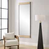 Modern European furniture - Curved Travertine Wall Mirror - www.oroa.com