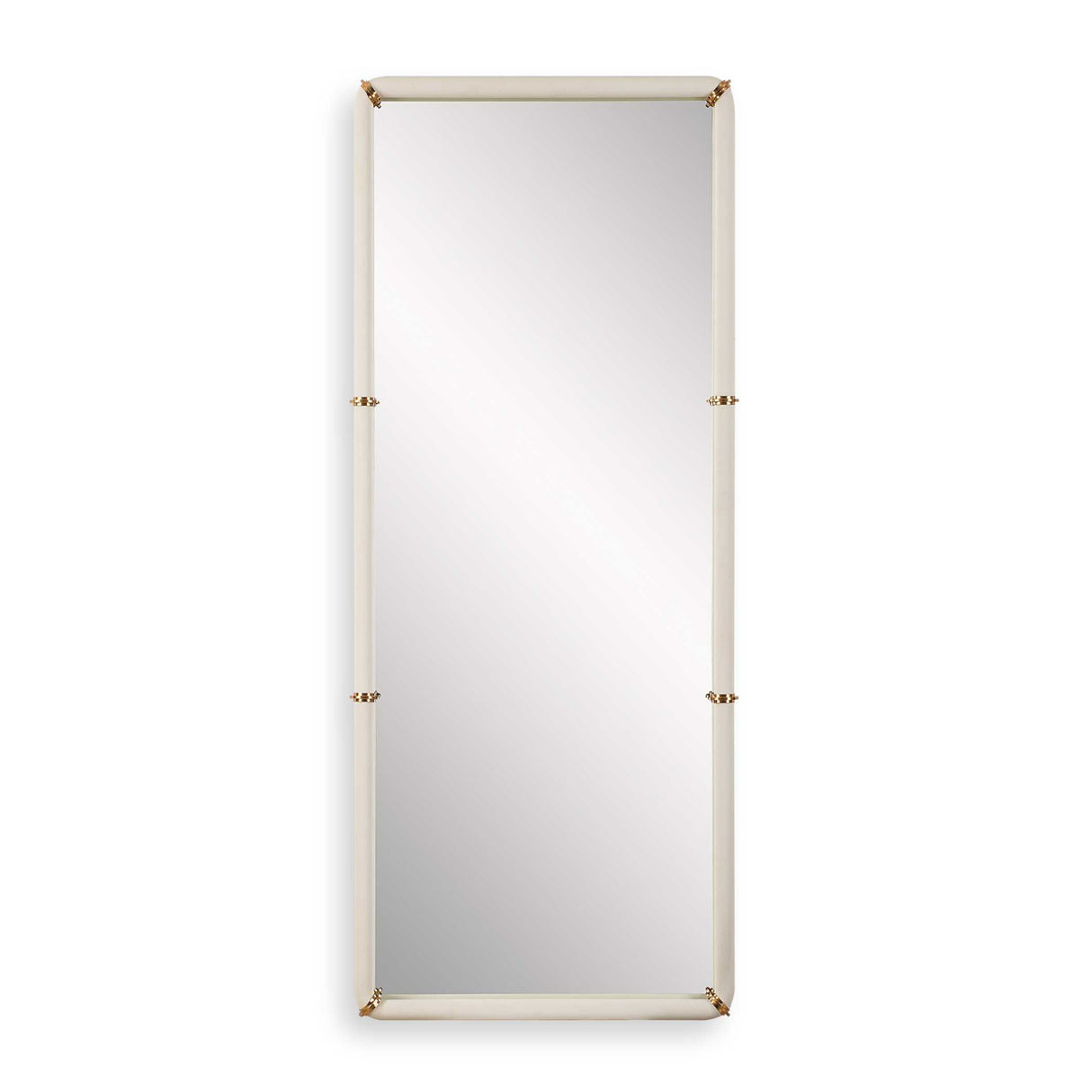 Modern European furniture - White Shagreen Leather Mirror - www.oroa.com