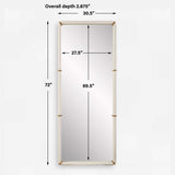 Modern European furniture - White Shagreen Leather Mirror - www.oroa.com