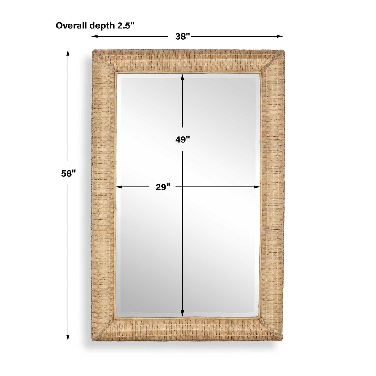 Modern European furniture - Rectangular Seagrass Mirror - www.oroa.com