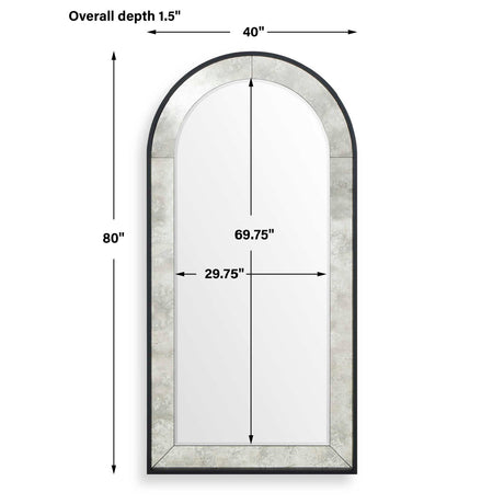Modern European furniture - Black Arched Mirror - www.oroa.com