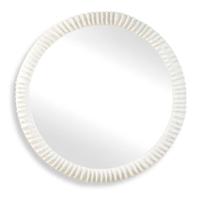 Modern European furniture - White Ceramic Round Mirror - www.oroa.com