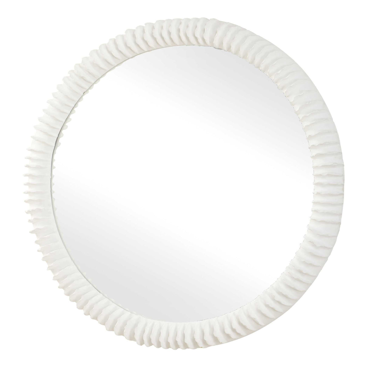 Modern European furniture - White Ceramic Round Mirror - www.oroa.com