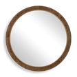 Modern European furniture - Burl Veneer Round Mirror - www.oroa.com