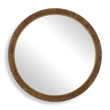Modern European furniture - Burl Veneer Round Mirror - www.oroa.com