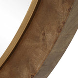 Modern European furniture - Burl Veneer Round Mirror - www.oroa.com