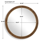 Modern European furniture - Burl Veneer Round Mirror - www.oroa.com