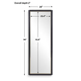 Modern European furniture - Black Wooden Tall Mirror - www.oroa.com