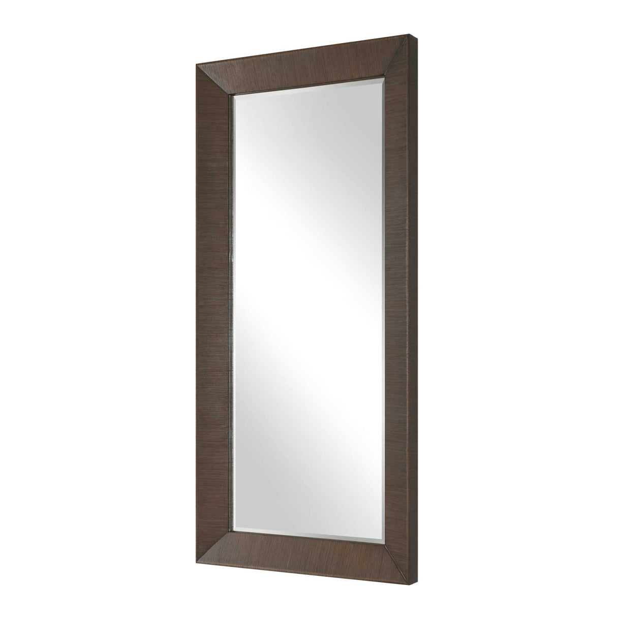Modern European furniture - Natural Walnut Veneer Tall Mirror - www.oroa.com