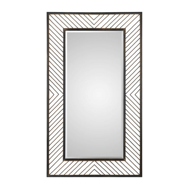 Modern European furniture - Bronze Chevron Mirror - www.oroa.com