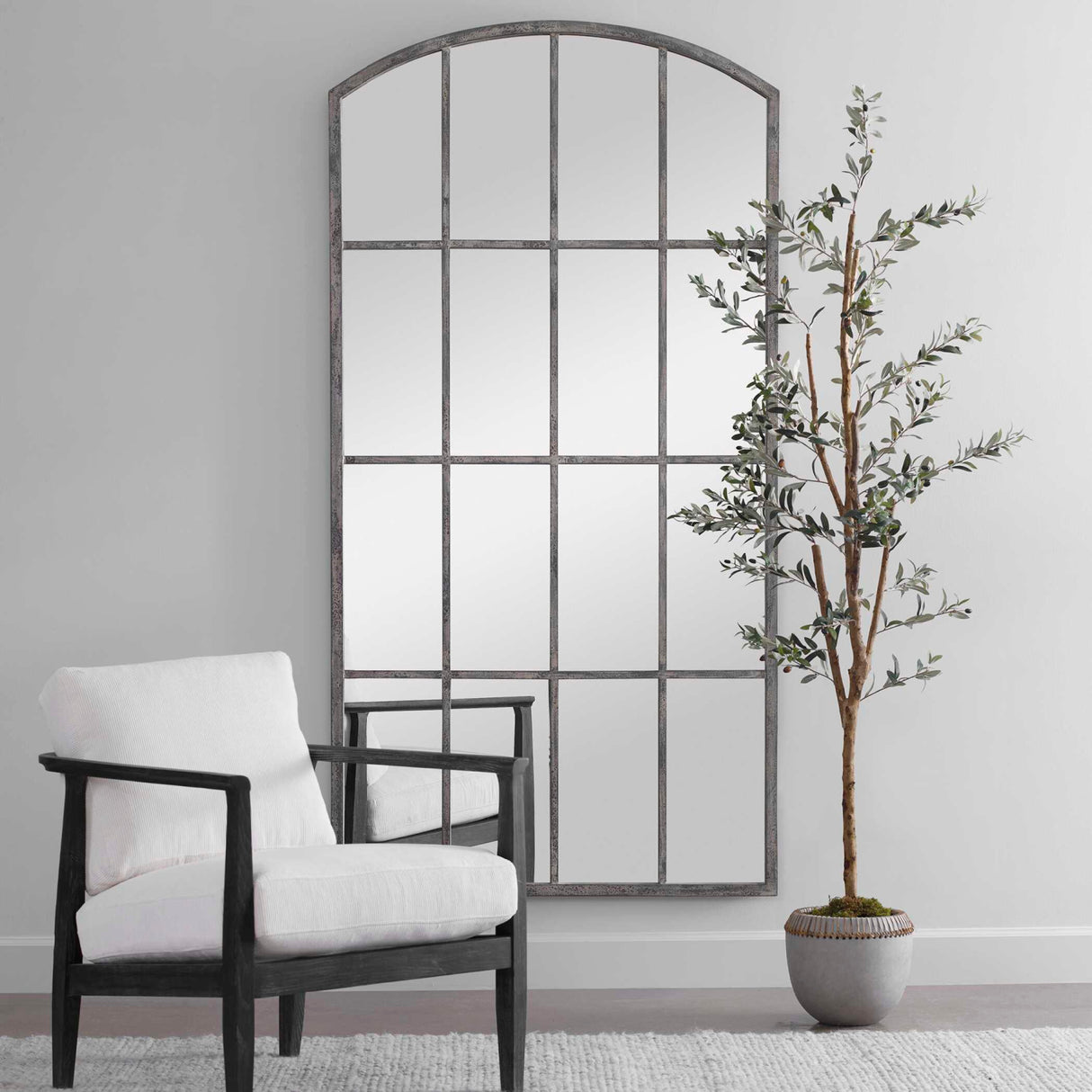 Modern European furniture - Gray Arched Mirror - www.oroa.com