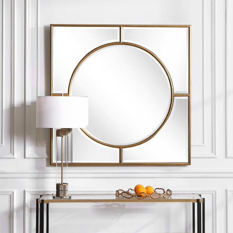 Modern European furniture - Gold Square Mirror - www.oroa.com