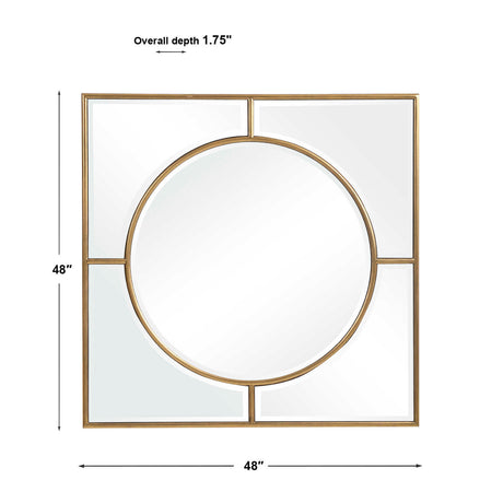 Modern European furniture - Gold Square Mirror - www.oroa.com