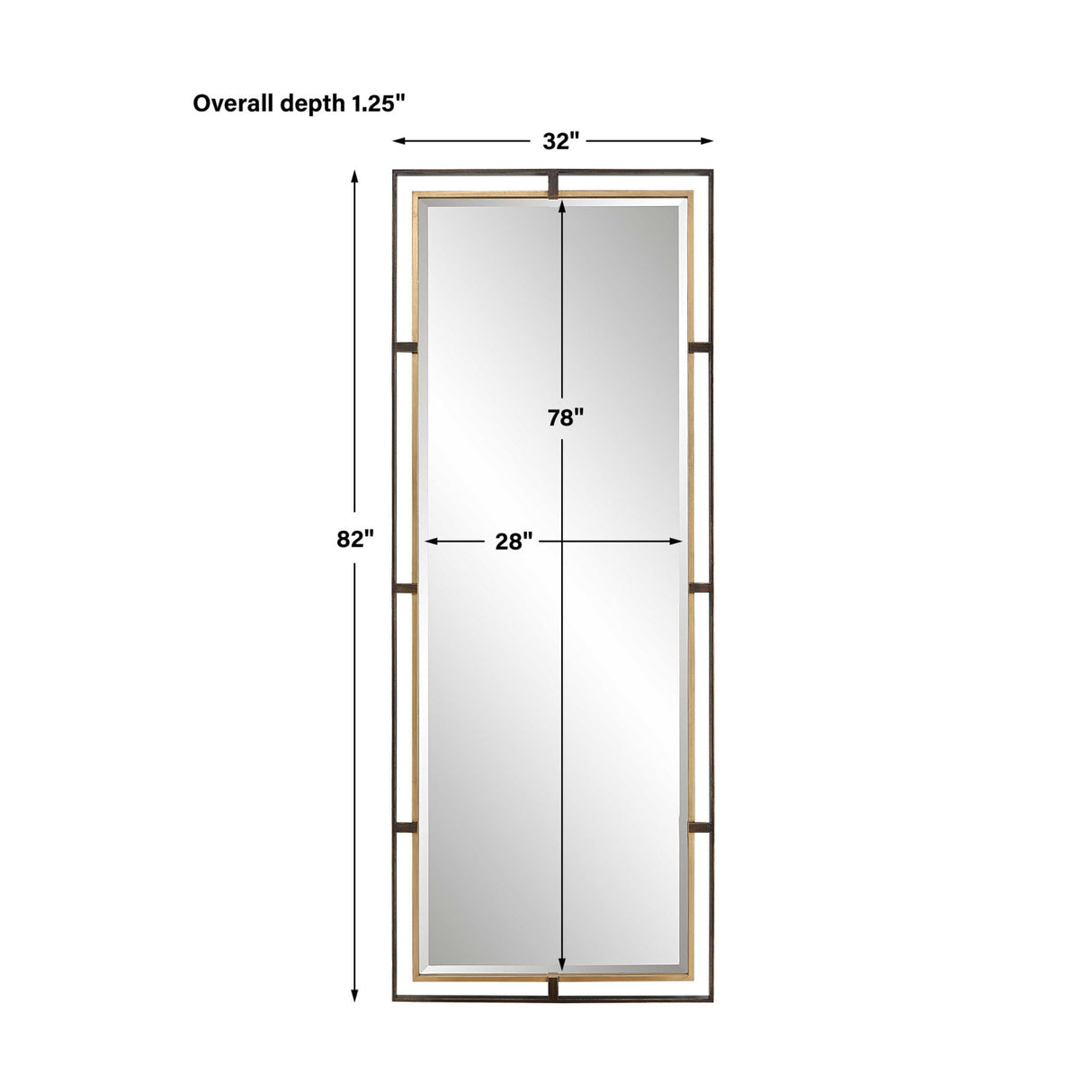 Modern European furniture - Antique Gold Tall Mirror - www.oroa.com