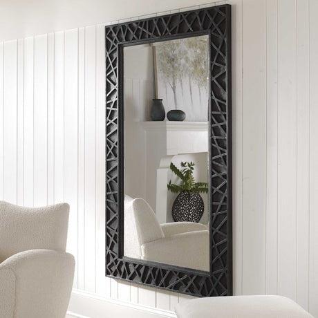 Modern European furniture - Black Framed Bevel Mirror - www.oroa.com