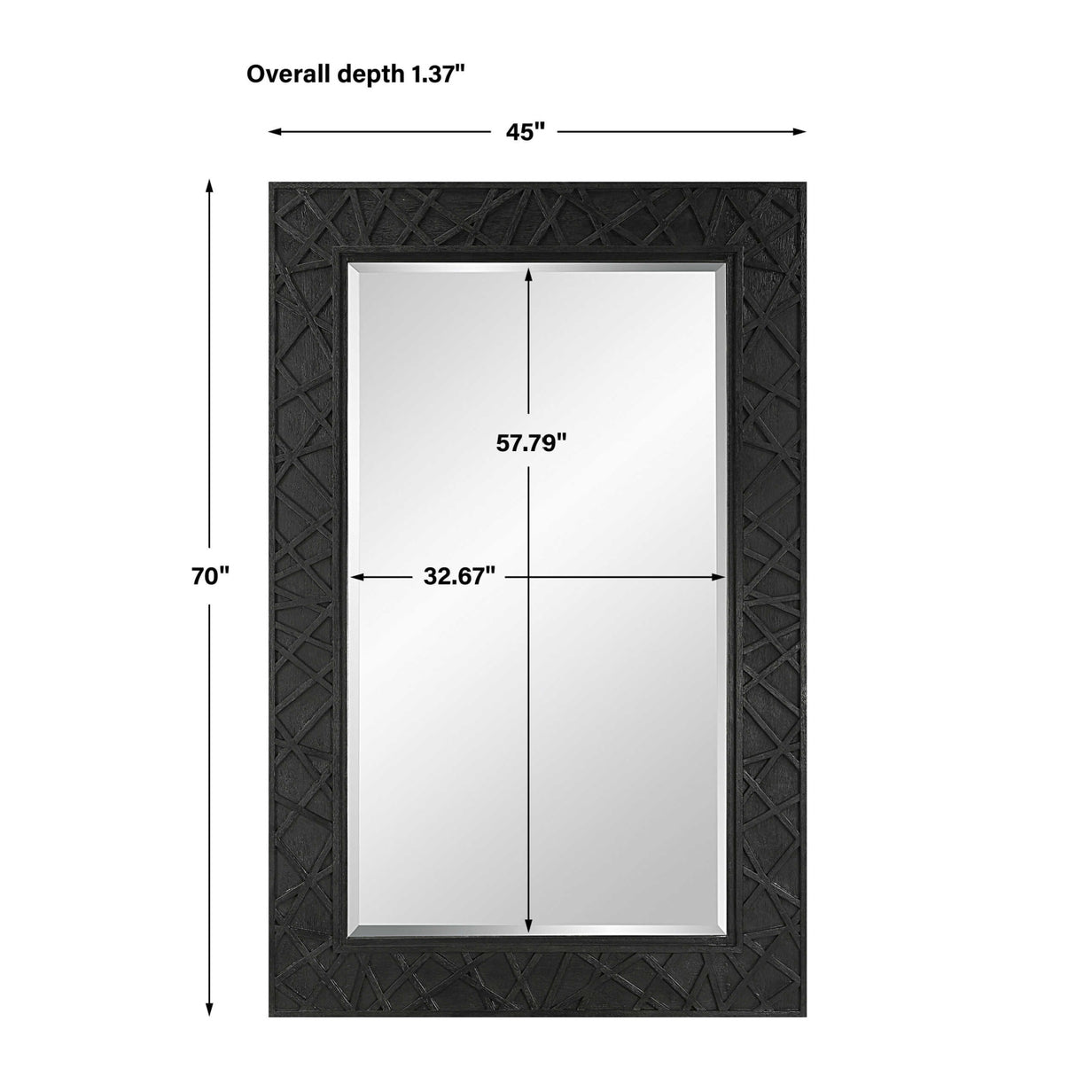 Modern European furniture - Black Framed Bevel Mirror - www.oroa.com