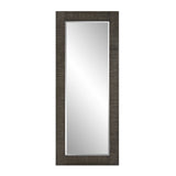 Modern European furniture - Channeled Gray Wood Mirror - www.oroa.com
