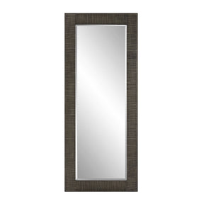 Modern European furniture - Channeled Gray Wood Mirror - www.oroa.com