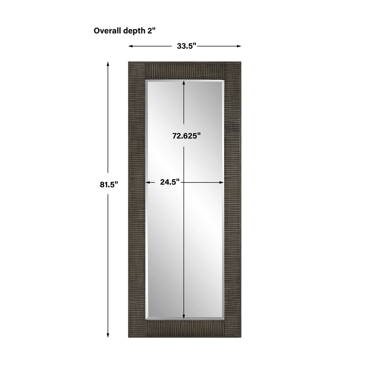 Modern European furniture - Channeled Gray Wood Mirror - www.oroa.com