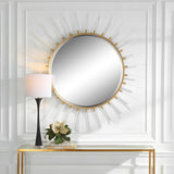 Modern European furniture - Gold Sunburst Round Mirror - www.oroa.com
