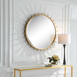 Modern European furniture - Gold Sunburst Round Mirror - www.oroa.com