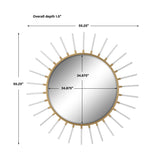 Modern European furniture - Gold Sunburst Round Mirror - www.oroa.com