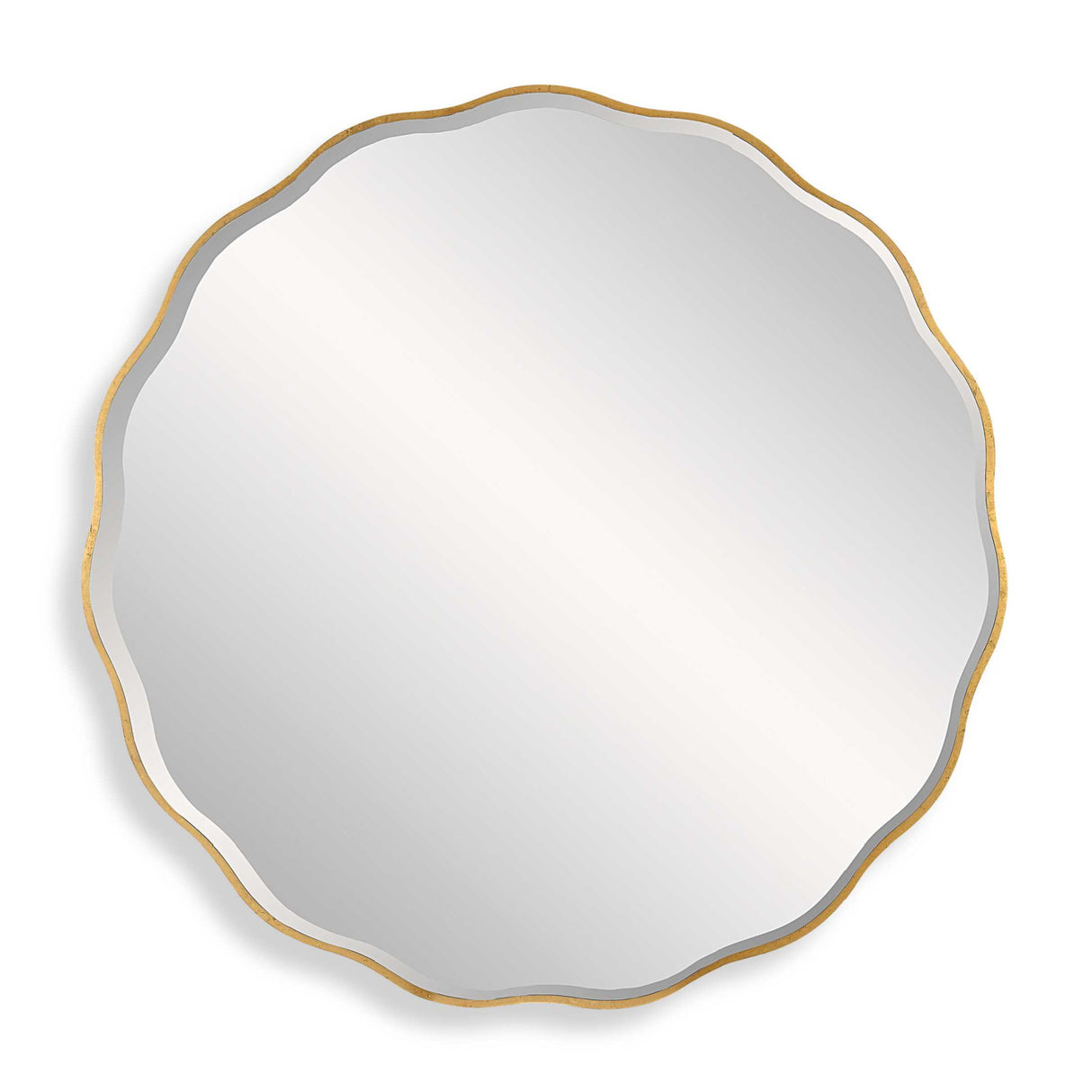 Modern European furniture - Gold Scalloped Round Mirror - www.oroa.com
