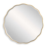 Modern European furniture - Gold Scalloped Round Mirror - www.oroa.com